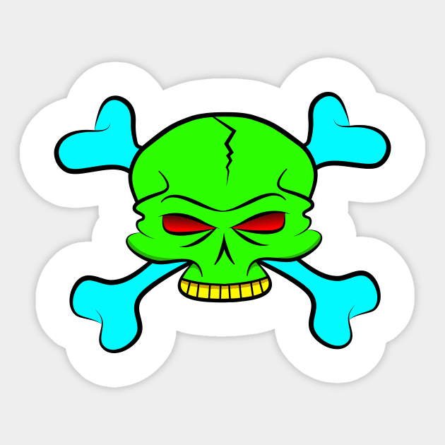 Pretty Skull Sticker by Mikey J Illustrations